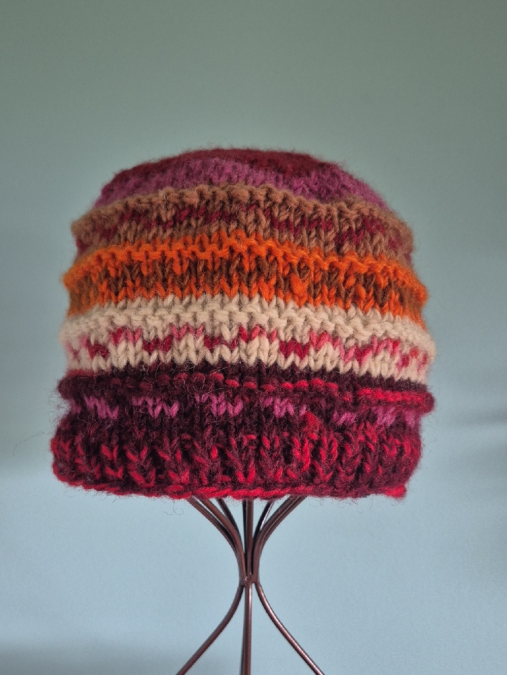Earth Ragz Wool Beanie, Bohemian Vibes, Multi Color Winter Skull Cap